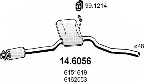 ASSO 14.6056 - Silenziatore centrale www.autoricambit.com