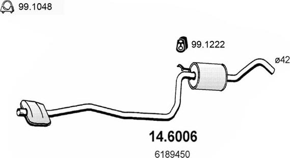 ASSO 14.6006 - Silenziatore centrale www.autoricambit.com