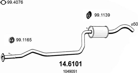 ASSO 14.6101 - Silenziatore centrale www.autoricambit.com