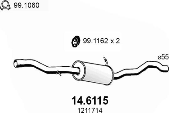 ASSO 14.6115 - Silenziatore centrale www.autoricambit.com