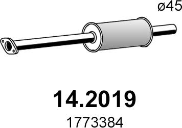 ASSO 14.2019 - Silenziatore anteriore www.autoricambit.com