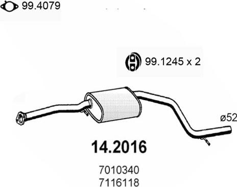 ASSO 14.2016 - Silenziatore anteriore www.autoricambit.com