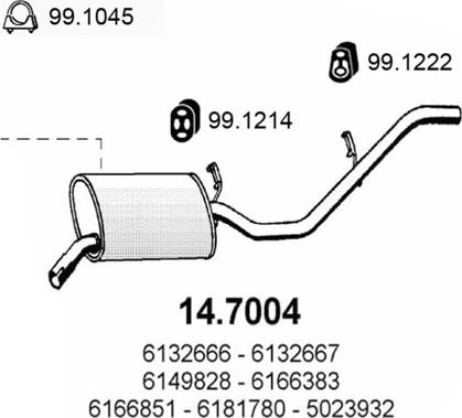 ASSO 14.7004 - Silenziatore posteriore www.autoricambit.com