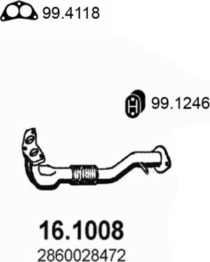 ASSO 16.1008 - Tubo gas scarico www.autoricambit.com