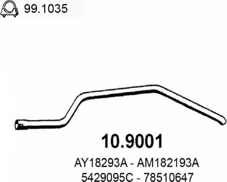 ASSO 10.9001 - Tubo gas scarico www.autoricambit.com