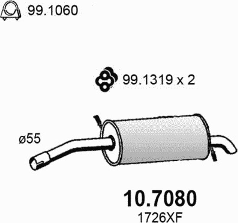 ASSO 107080 - Silenziatore posteriore www.autoricambit.com