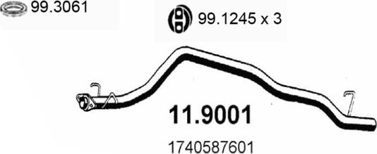 ASSO 11.9001 - Tubo gas scarico www.autoricambit.com