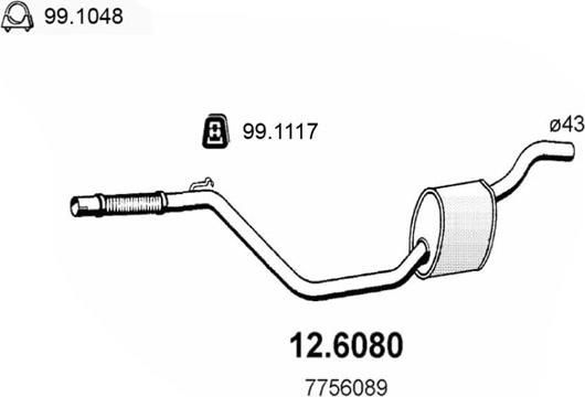 ASSO 12.6080 - Silenziatore centrale www.autoricambit.com