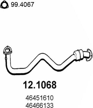 ASSO 12.1068 - Tubo gas scarico www.autoricambit.com