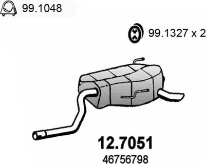 ASSO 12.7051 - Silenziatore posteriore www.autoricambit.com