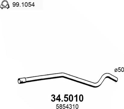 ASSO 34.5010 - Tubo gas scarico www.autoricambit.com