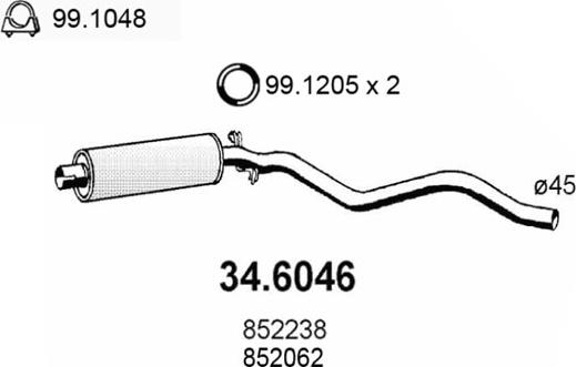 ASSO 34.6046 - Silenziatore centrale www.autoricambit.com