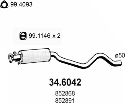 ASSO 34.6042 - Silenziatore centrale www.autoricambit.com