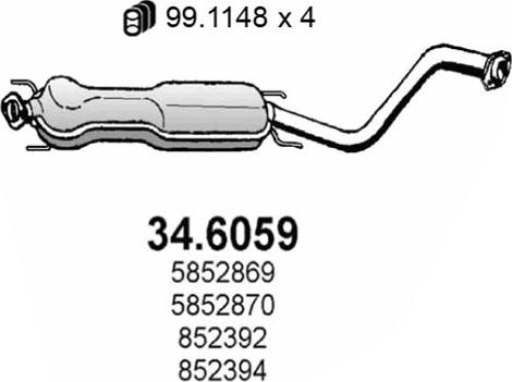 ASSO 34.6059 - Silenziatore centrale www.autoricambit.com