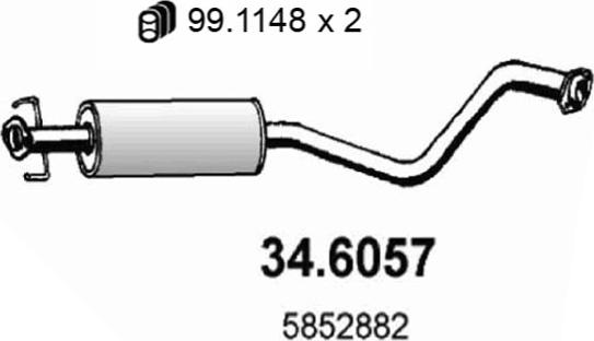 ASSO 34.6057 - Silenziatore centrale www.autoricambit.com