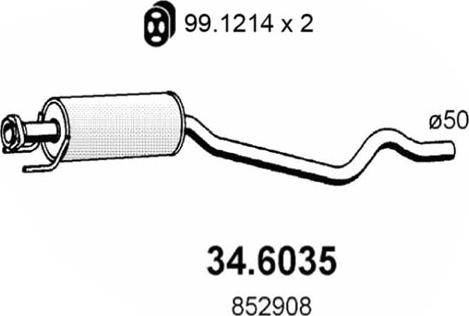 ASSO 34.6035 - Silenziatore centrale www.autoricambit.com