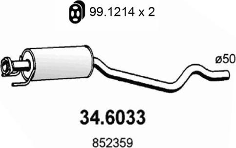 ASSO 34.6033 - Silenziatore centrale www.autoricambit.com