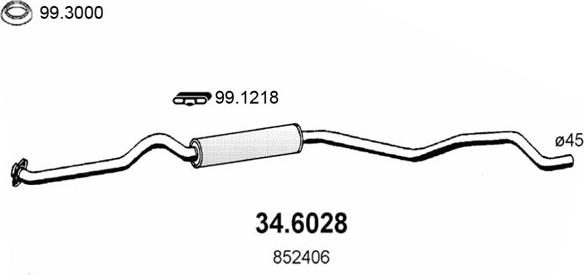 ASSO 34.6028 - Silenziatore centrale www.autoricambit.com