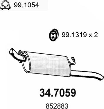 ASSO 34.7059 - Silenziatore posteriore www.autoricambit.com