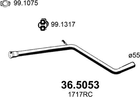 ASSO 36.5053 - Tubo gas scarico www.autoricambit.com