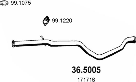 ASSO 36.5005 - Tubo gas scarico www.autoricambit.com