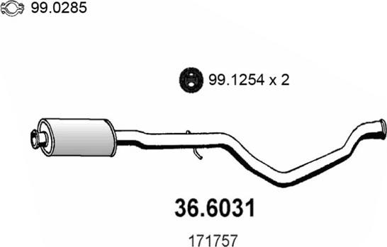 ASSO 36.6031 - Silenziatore centrale www.autoricambit.com