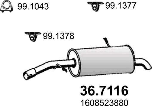 ASSO 36.7116 - Silenziatore posteriore www.autoricambit.com