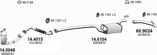 ASSO ART4432 - Impianto gas scarico www.autoricambit.com