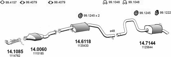 ASSO ART3341 - Impianto gas scarico www.autoricambit.com