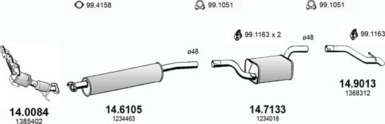 ASSO ART3388 - Impianto gas scarico www.autoricambit.com