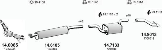 ASSO ART3373 - Impianto gas scarico www.autoricambit.com