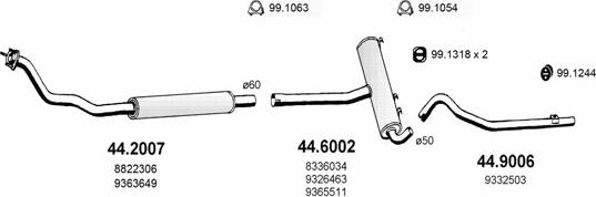 ASSO ART2254 - Impianto gas scarico www.autoricambit.com