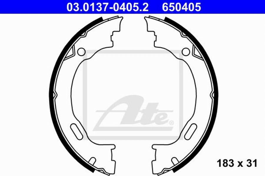 ATE 650405 - Kit ganasce, Freno stazionamento www.autoricambit.com