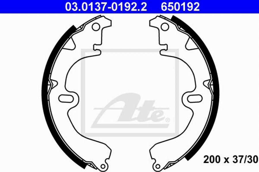 ATE 650192 - Kit freno, freni a tamburo www.autoricambit.com