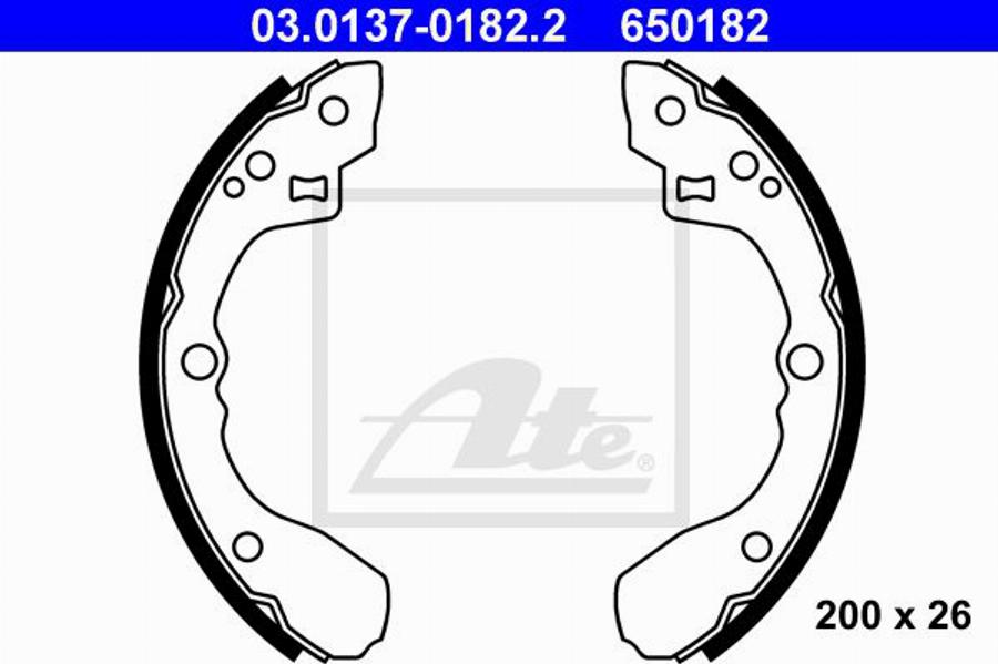 ATE 650182 - Kit freno, freni a tamburo www.autoricambit.com