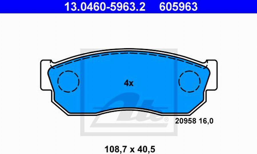 ATE 605963 - Kit pastiglie freno, Freno a disco www.autoricambit.com