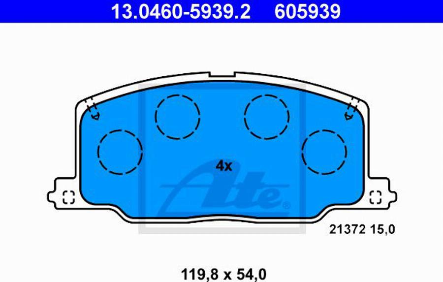 ATE 605939 - Kit pastiglie freno, Freno a disco www.autoricambit.com