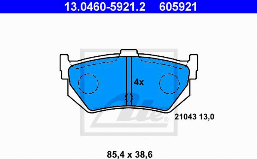 ATE 605921 - Kit pastiglie freno, Freno a disco www.autoricambit.com