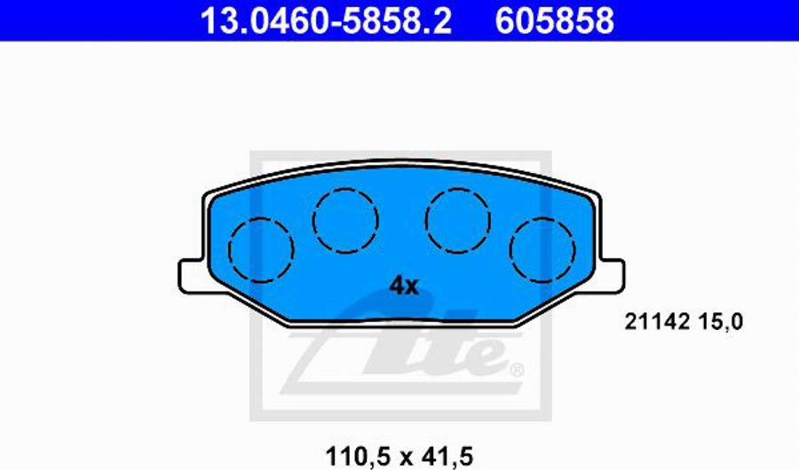 ATE 605858 - Kit pastiglie freno, Freno a disco www.autoricambit.com