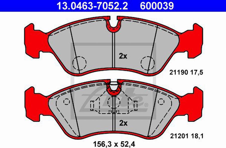 ATE 600039 - Kit pastiglie freno, Freno a disco www.autoricambit.com