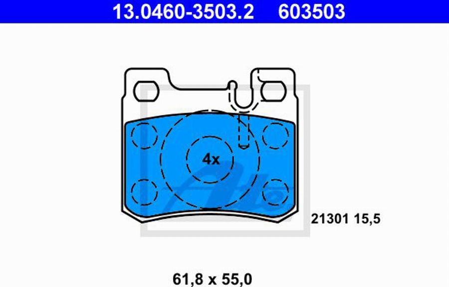 ATE 603503 - Kit pastiglie freno, Freno a disco www.autoricambit.com