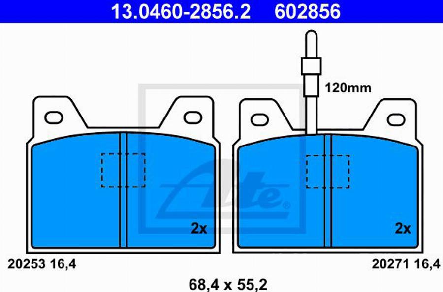 ATE 602856 - Kit pastiglie freno, Freno a disco www.autoricambit.com