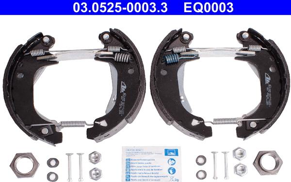 ATE 03.0525-0003.3 - Kit freno, freni a tamburo www.autoricambit.com