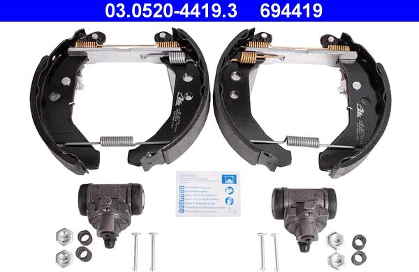 ATE 03.0520-4419.3 - Kit freno, freni a tamburo www.autoricambit.com