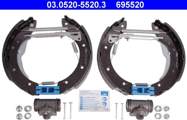 ATE 03.0520-5520.3 - Kit freno, freni a tamburo www.autoricambit.com