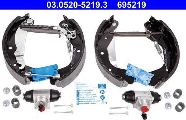 ATE 03.0520-5219.3 - Kit freno, freni a tamburo www.autoricambit.com