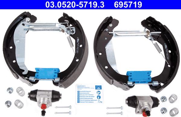 ATE 03.0520-5719.3 - Kit freno, freni a tamburo www.autoricambit.com