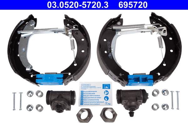 ATE 03.0520-5720.3 - Kit freno, freni a tamburo www.autoricambit.com