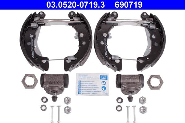 ATE 03.0520-0719.3 - Kit freno, freni a tamburo www.autoricambit.com