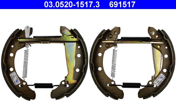 ATE 03.0520-1517.3 - Kit freno, freni a tamburo www.autoricambit.com